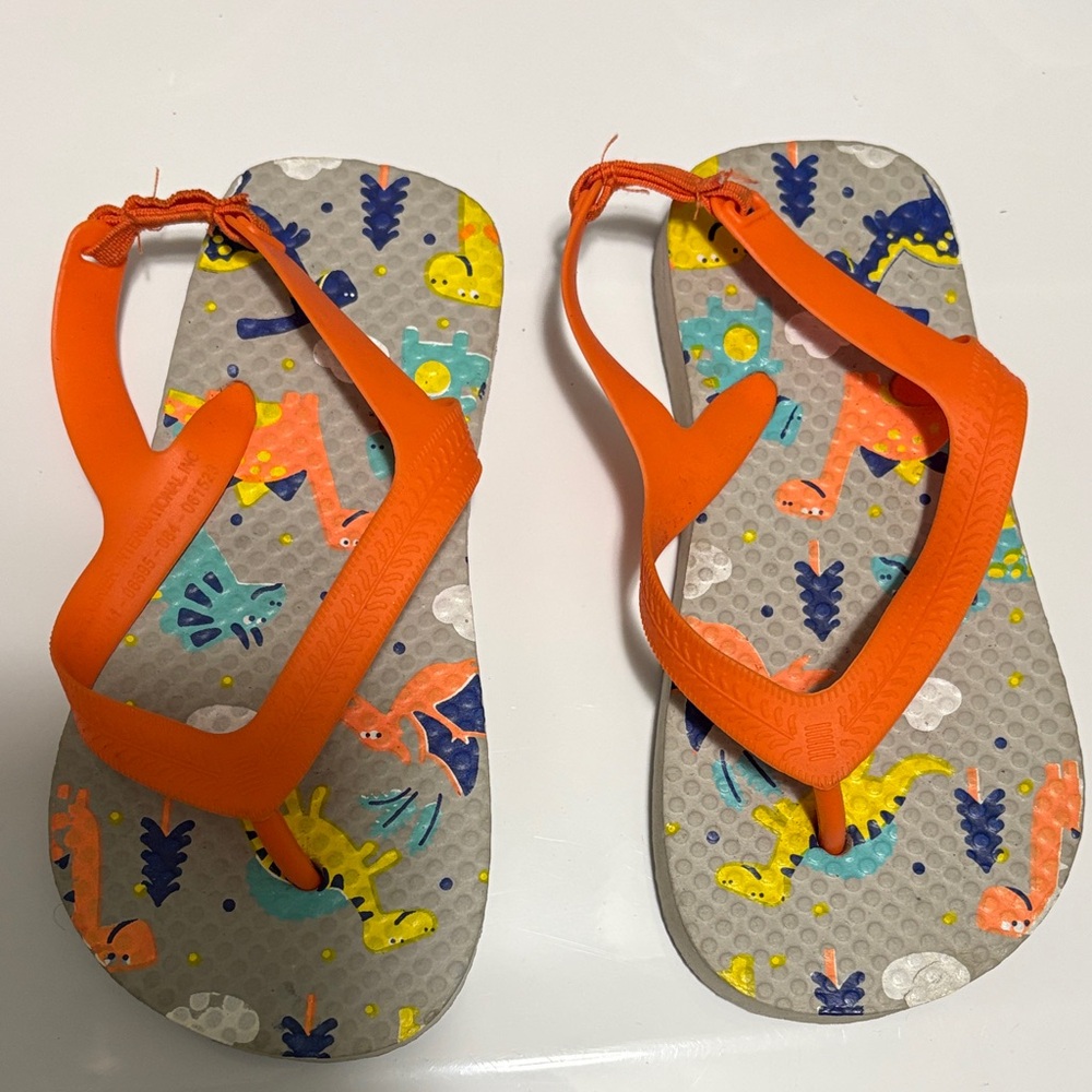 Kids Colorful Dinosaur Flip Flops
